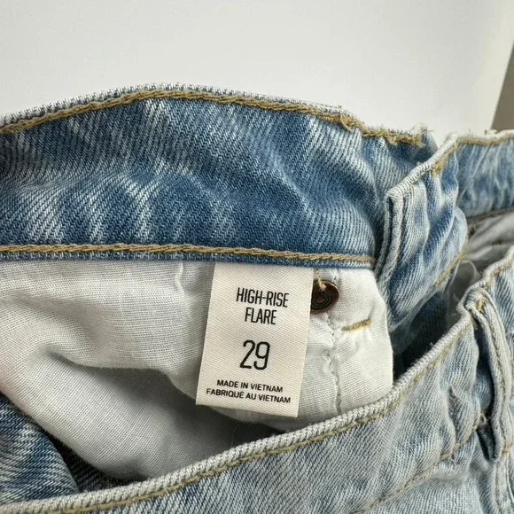 BDG Light Blue Flare Jeans with Artistic Patterns - Picture 11 of 15